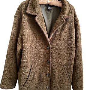NY&Co Brown Faux-Fur Teddy Women`s  Lined Jacket L